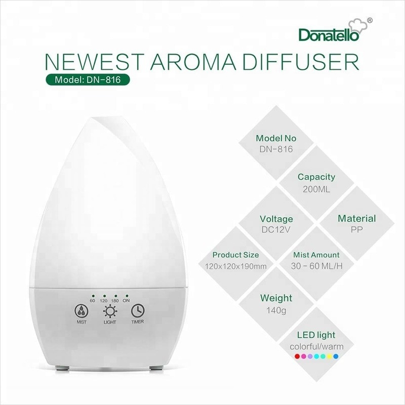 家庭 携帯 エア ウルトラソニック 湿気化器 寝室用 ナイトライト付き エッセンシャルオイルディフューザー