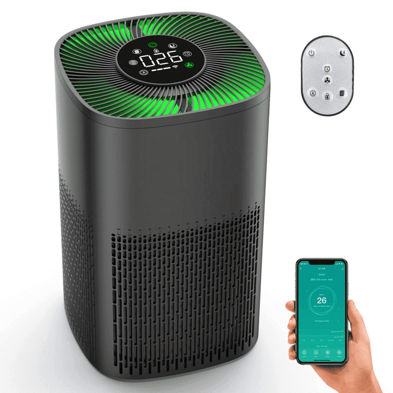 PM2.5 ディスプレイと LED 三色光付きのスマート空気浄化器